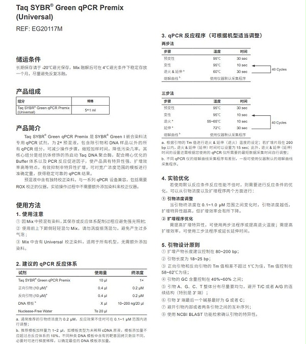 抗体修饰热启动酶-EG20117说明书